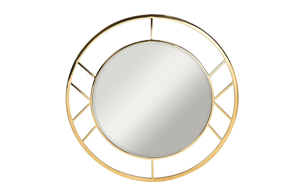 Зеркало Garda Decor круглое в металлической раме (золото)