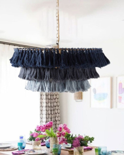 Стильные многоярусные подвесные светильники из мягких кисточек