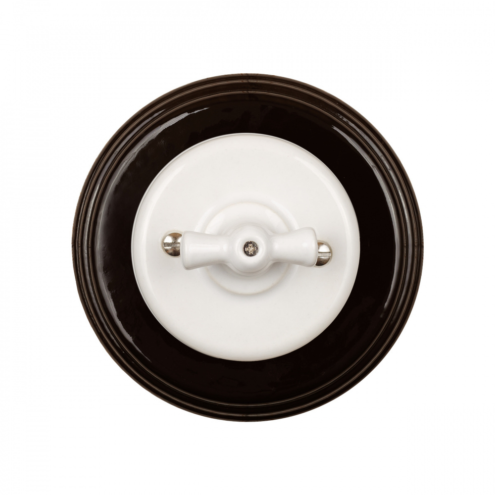 Выключатель 1-клавишный, керамика, цвет белый B1-200-01