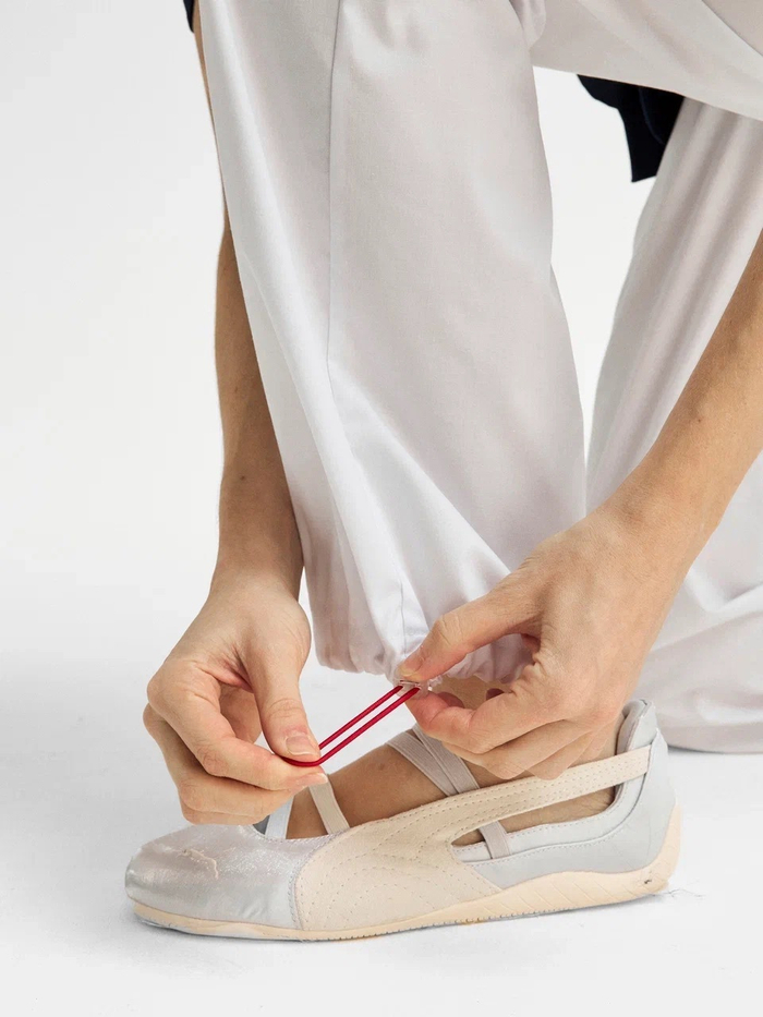 Брюки свободные медицинские женские Йошо, белый хлопок