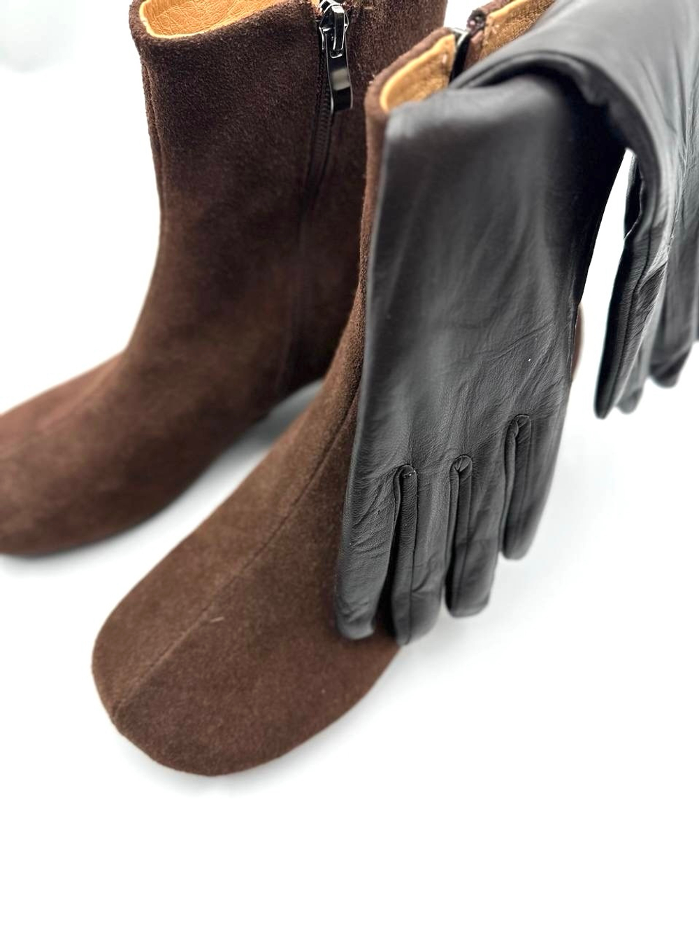 Перчатки кожаные короткие