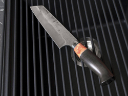 Кухонный нож "Накири" со следами ковки, сталь Х12МФ, рукоять граб/берёза