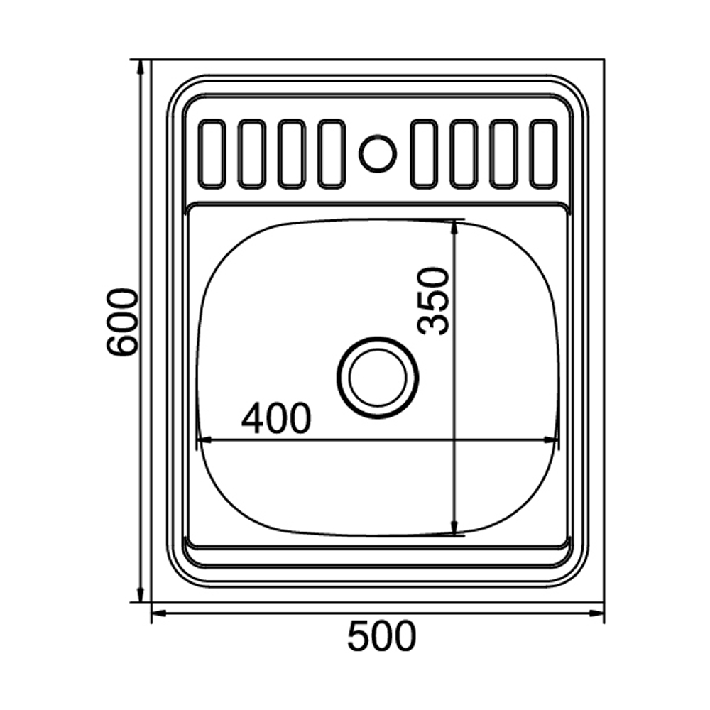 Мойка 50х60 (0,4) вып 1 1/2 MIXLINE 16см