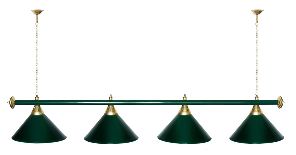 Лампа STARTBILLIARDS 4 пл. (плафоны золотые,штанга золотая,фурнитура золото)