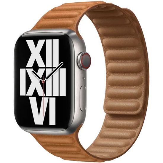 Apple Leather Link for Apple Watch 42|44|45|49mm S/M Golden Brown (Золотисто-коричневый) ML7U3ZM/A