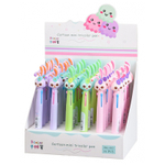 Ручка шариковая, автоматическая, 3в1, Basir, 3-ёх цветная, серия "Зайчата", с резиновой фигуркой, 36 шт