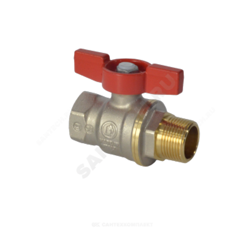 Кран шаровой латунь никель R914 Ду 25 Ру35 ВР/НР полнопроходной бабочка Giacomini R914X025