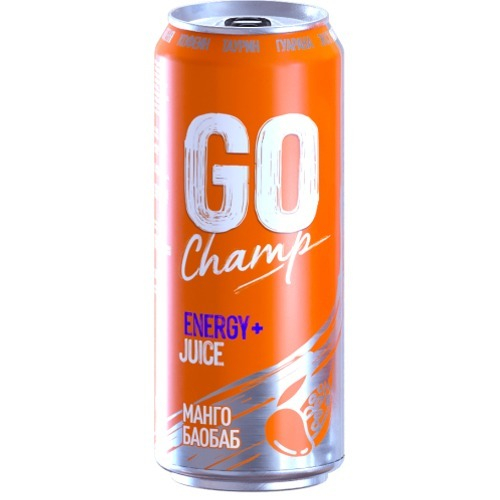 GOchamp энергетический напиток Манго-Баобаб ж/б 430мл