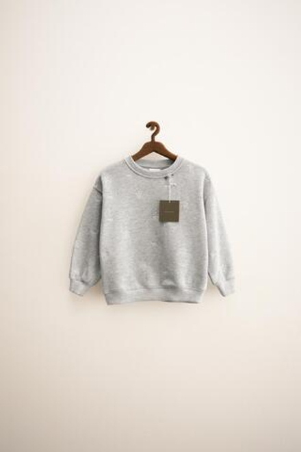 ZARA TIMELESS - ТОЛСТОВКА С ВЫШИВКОЙ, СЕРЫЙ МЕЛАНЖ