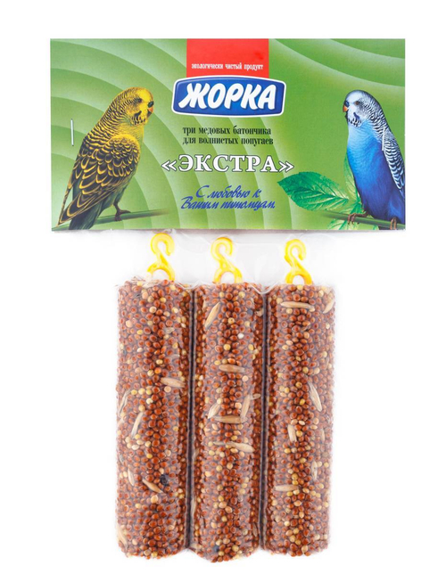 Жорка для волнистых попугаев 3 медовых батончика