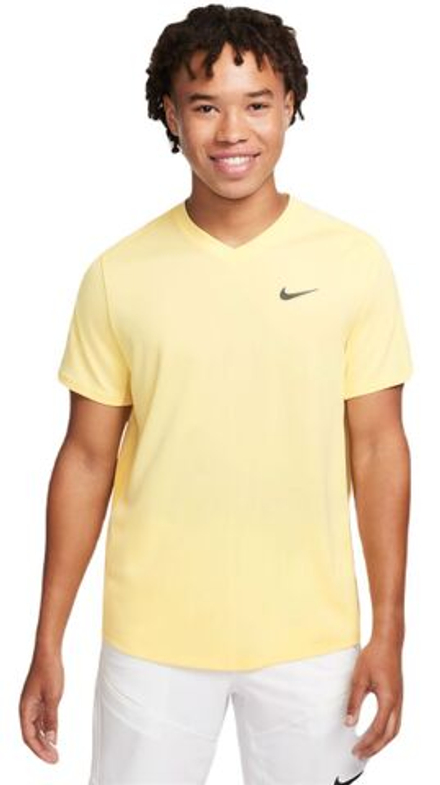 Мужская теннисная футболка Nike Court Dri-Fit Victory - soft yellow/topaz gold/black