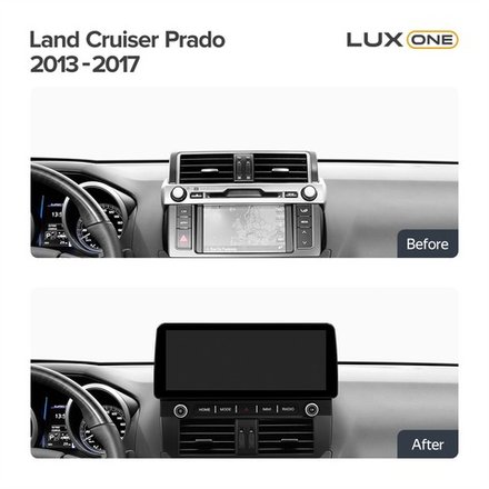 Магнитола Toyota Land Cruiser Prado 150 2013-2017 (без 360) - Teyes LUX ONE монитор 12.3" 2K QLED на Android 10, ТОП процессор, CarPlay, 4G SIM-слот