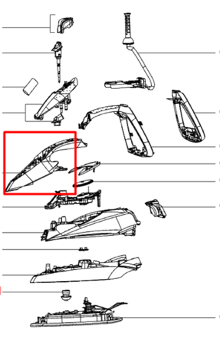 Верхняя (передняя) часть корпуса утюга Tefal (Тефаль)- CS-00120858