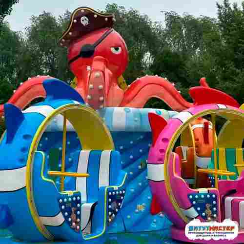 Аттракцион осьминог «Морские приключения» 9 кабинок, 18 мест 9,5×9,5×4,5 м