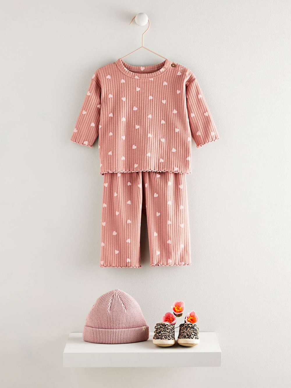 Лонгслив и брюки в комплекте для малышей Next Q95-521, Розовый