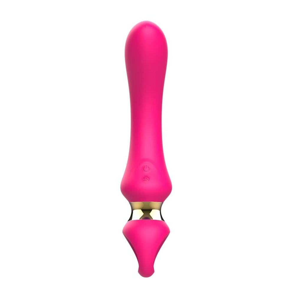 Розовый изогнутый вибромассажер Moon Vibrator - 21,1 см. (Цвет: розовый)