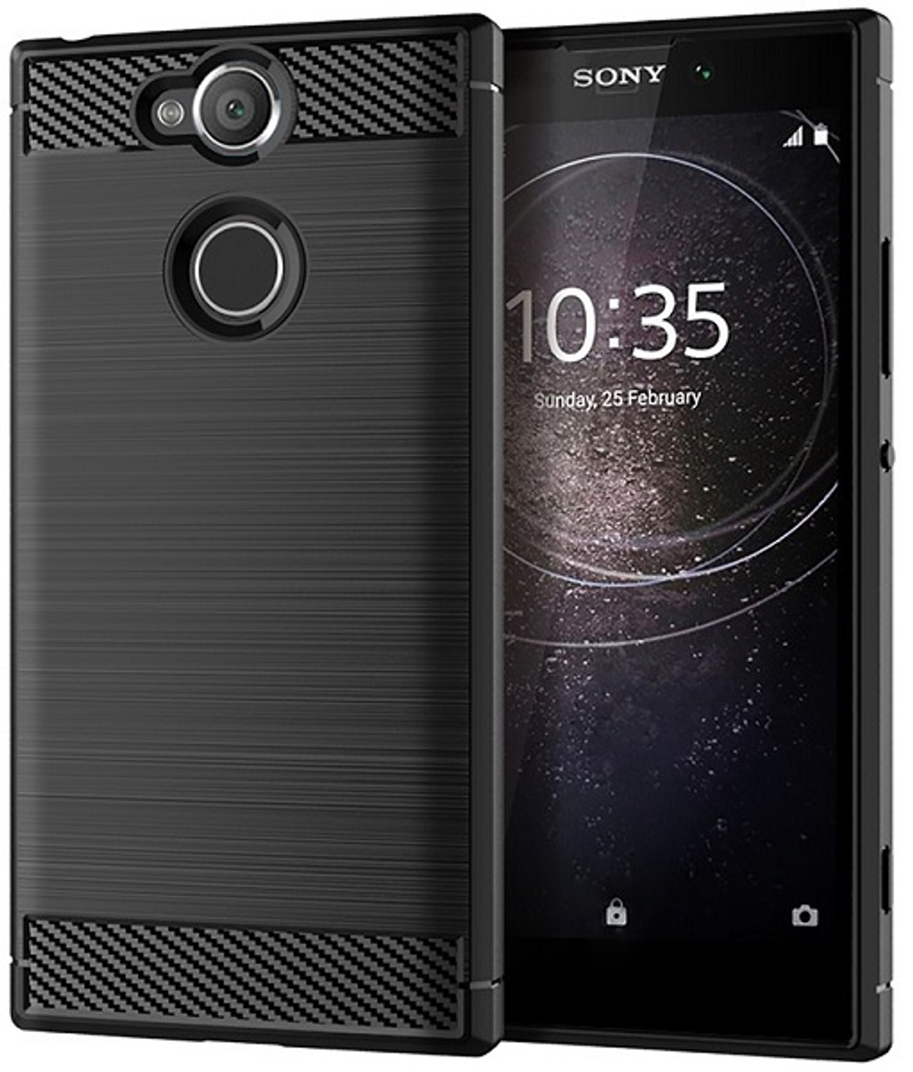 Чехол на Sony Xperia XA2 цвет Black (черный), серия Carbon от Caseport