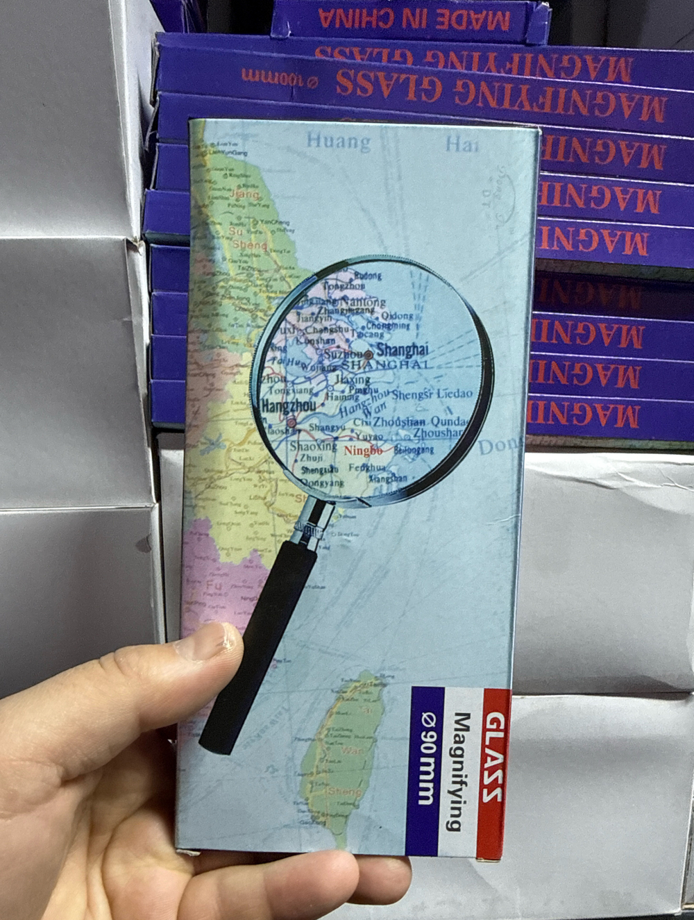 лупа ручная металл 90мм