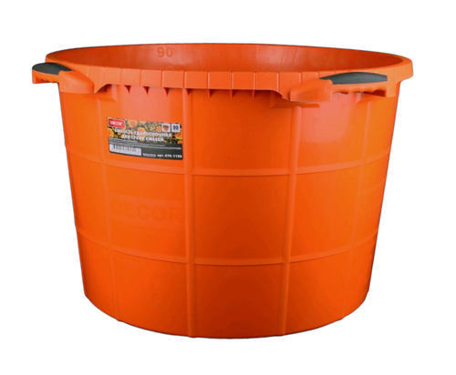 Таз строит.  круглый 20л  ударопрочный  пластм. для  ССС  Оранж,  ручка 2К  PROFI  DECOR /670-1120