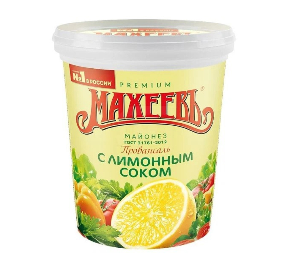 Майонез Махеевъ с лимонным соком 50.5% ведро 820 мл
