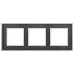 14-5103-00 ЭРА Рамка на 3 поста, стекло, Эра Elegance, прозрачный+бел