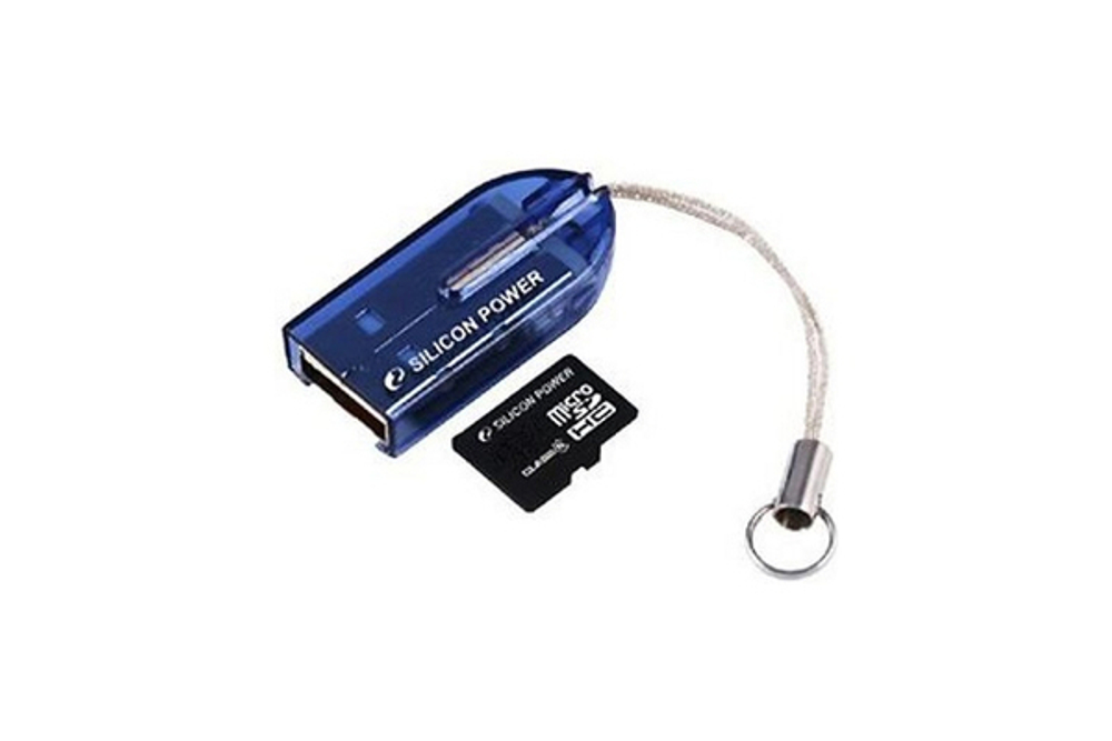 карта памяти SiliconPower 4Gb micro+адап.Cl4