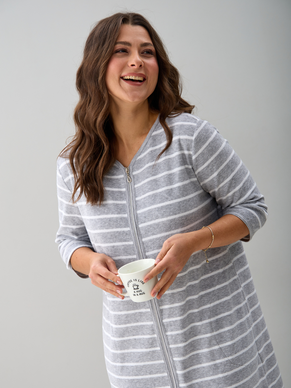 Халат Хм-562/серый-полоса-и