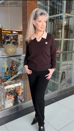 Джемпер-поло двухцветный