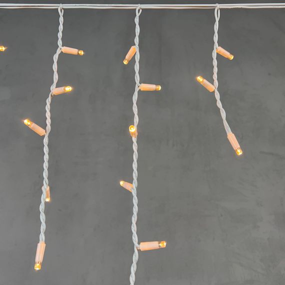 Светодиодная бахрома с колпачком 3,1*0,5 м., 120 экстра теплых белых LED ламп, каучуковый белый провод, LTC (LL120-8-2EWW)