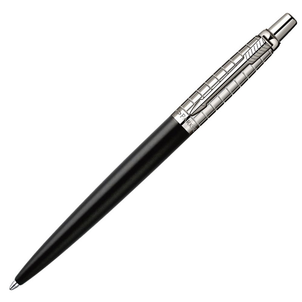 Шариковая ручка Parker Jotter Premium K172 Satin Black SS Chiseled Mblue (S0908860)
