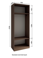 Шкаф Роза 900 без фасада (базовая комплектация) (МБ1)