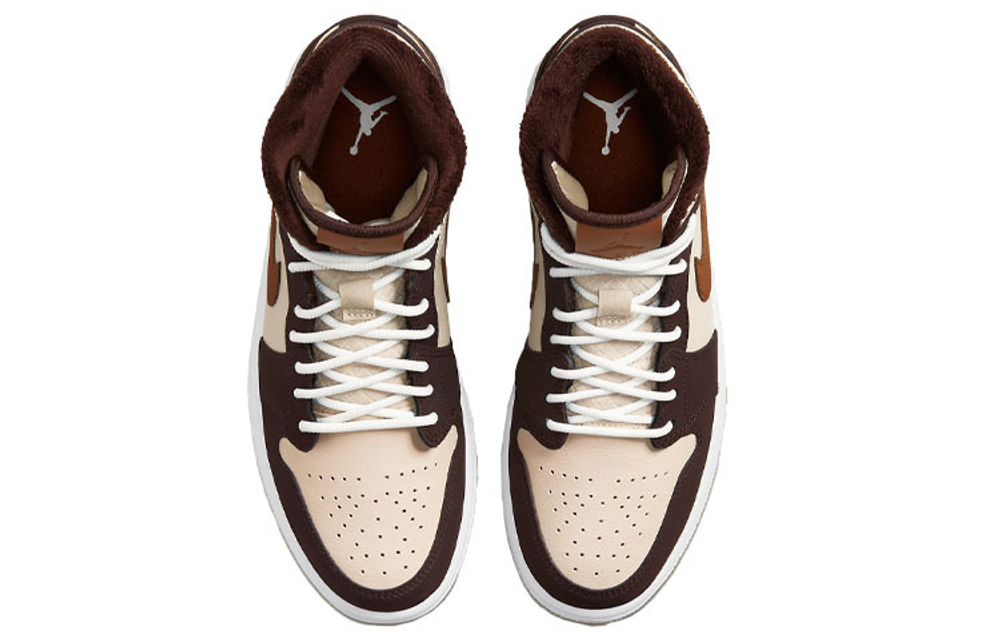 Jordan Air Jordan 1 Mid Se Cream Dark Chocolate Hyper Sneakers