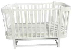 Детская кроватка Антел Nezabudka продольный маятник 3 в 1 белый/белый