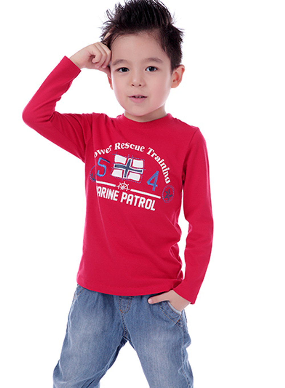 Лонгслив детский с принтами надписей и цифр