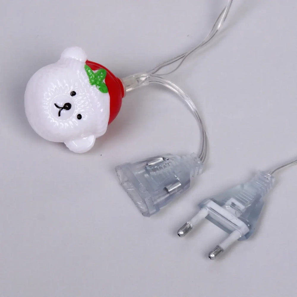 Гирлянда для дома «Медвежонок» 2м 10 ламп LED, 5*4 см прозр.пров.,1 реж, IP-20, Белый (возможность соединения)