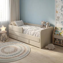 Кровать детская 160х80 см с бортиком и ящиком (беж Беверли)