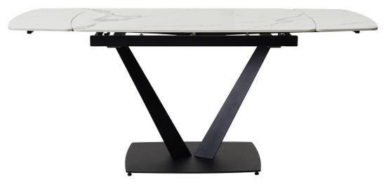 Стол ALATRI 120 GLOSS STATUARIO WHITE SINTERED STONE / BLACK