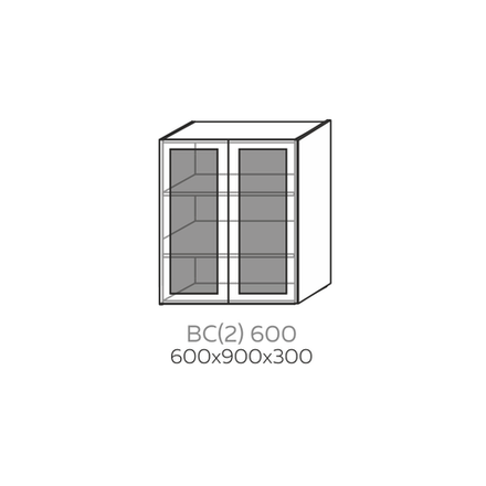 Шкаф верхний со стеклом Павла ВС(2) 600