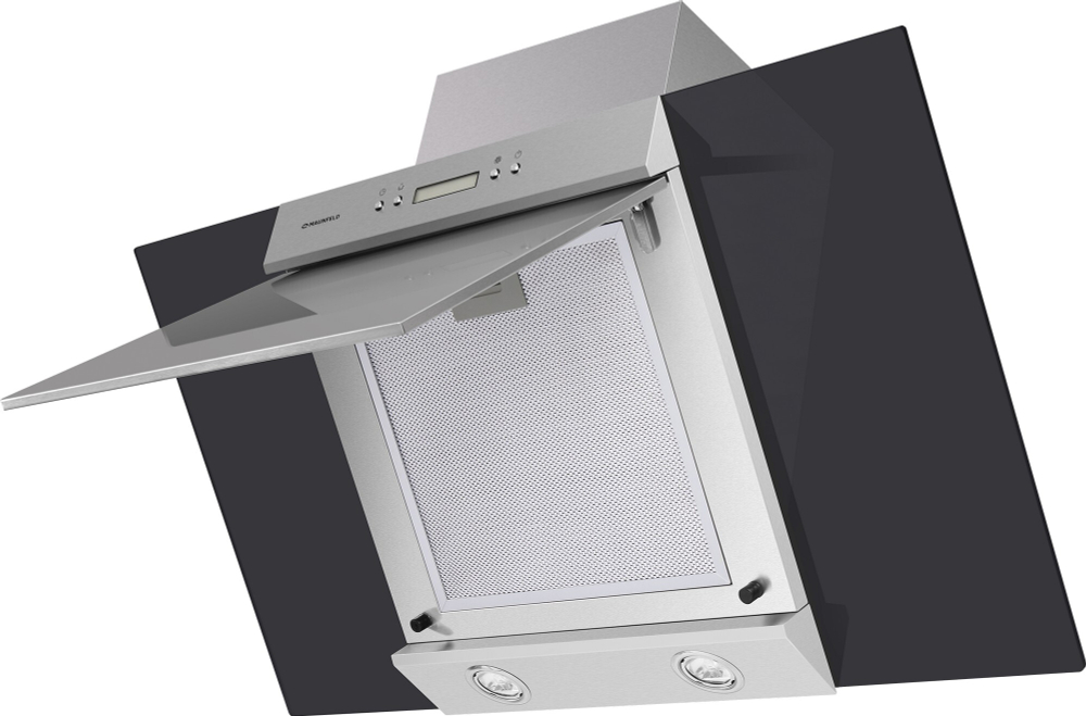 Кухонная вытяжка MAUNFELD Gloria 90 нержавеющая сталь\черное стекло фото 3