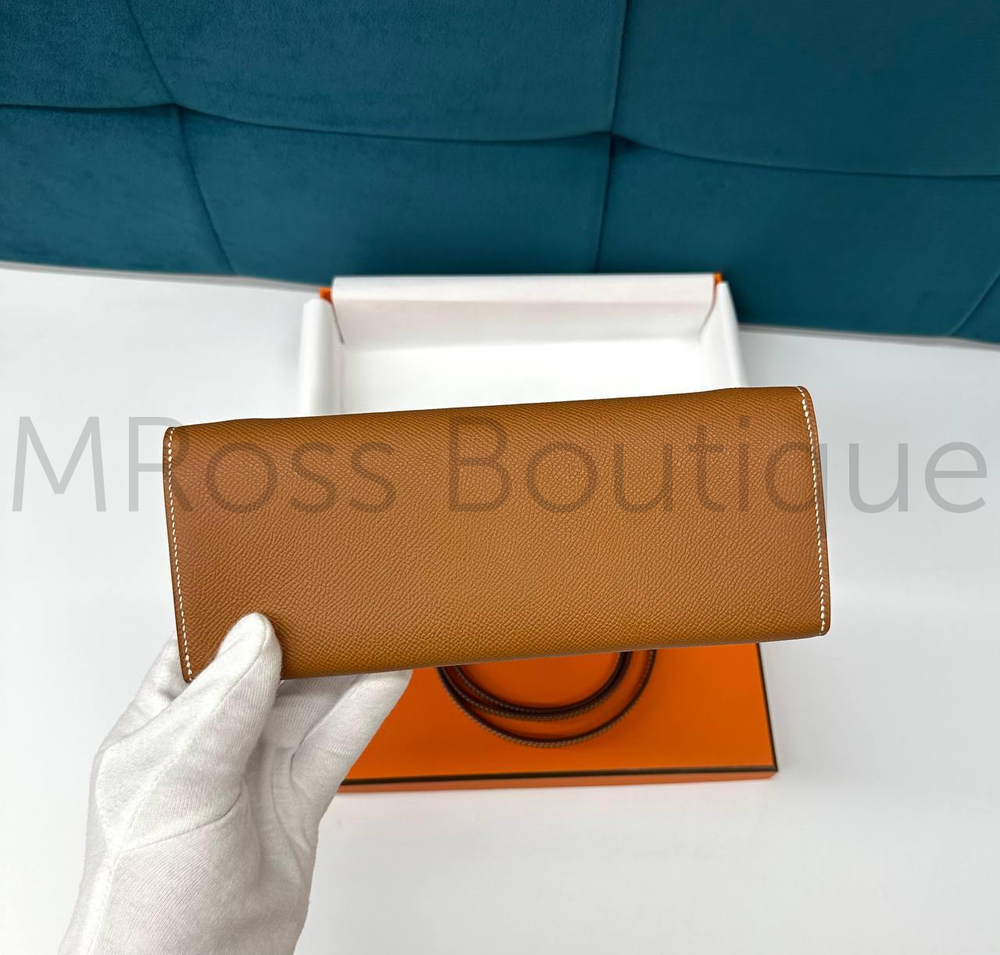 Сумка-клатч Hermes Maillon To Go Wallet коричневого цвета