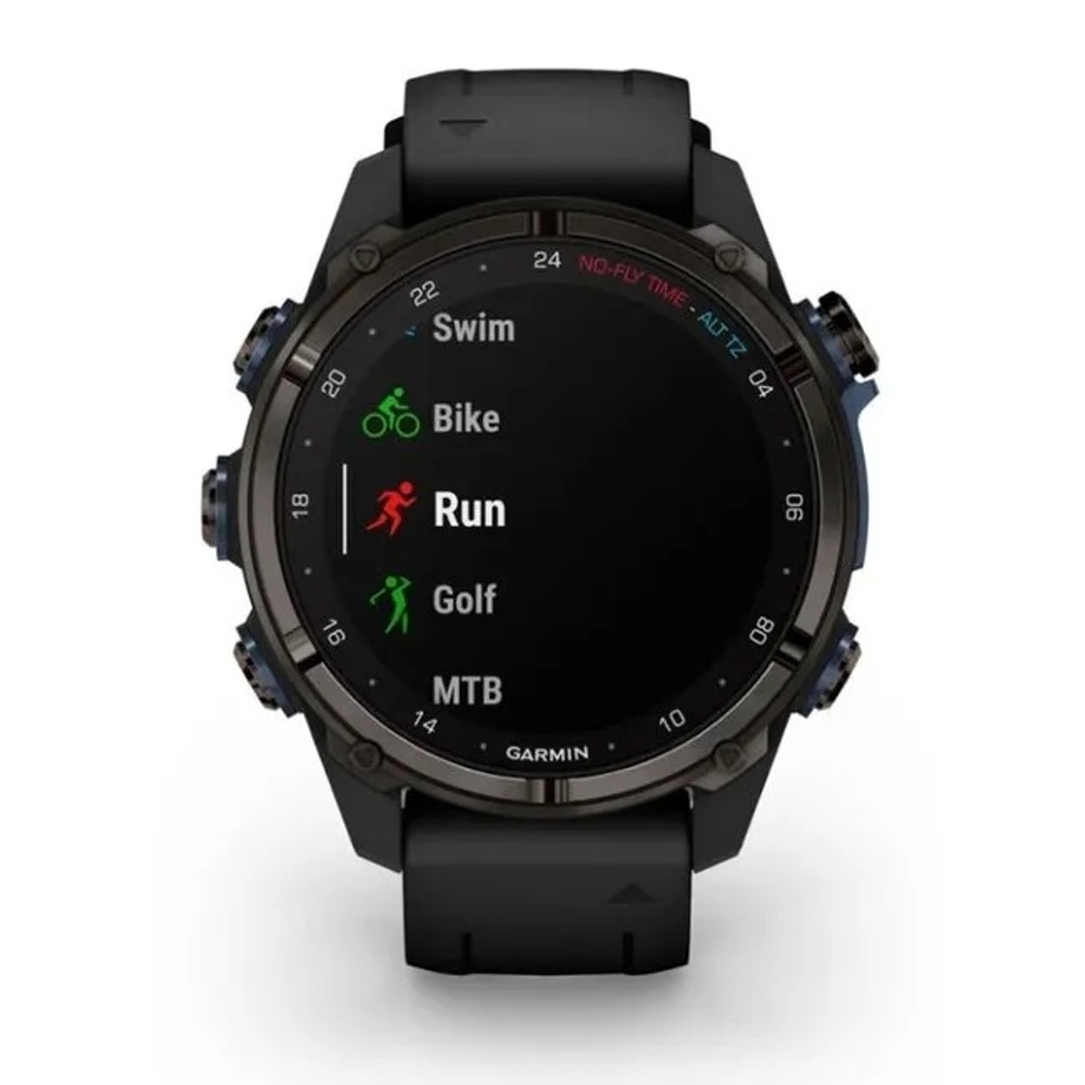 Смарт часы Garmin Descent MK3i - 43 мм Титан Carbon Grey DLC с черным силиконовым ремешком