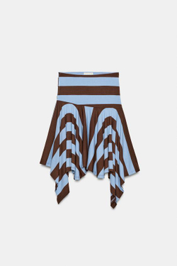 ZARA ЮБКА АСИММЕТРИЧНОГО КРОЯ В ПОЛОСКУ, ПОЛОСКИ