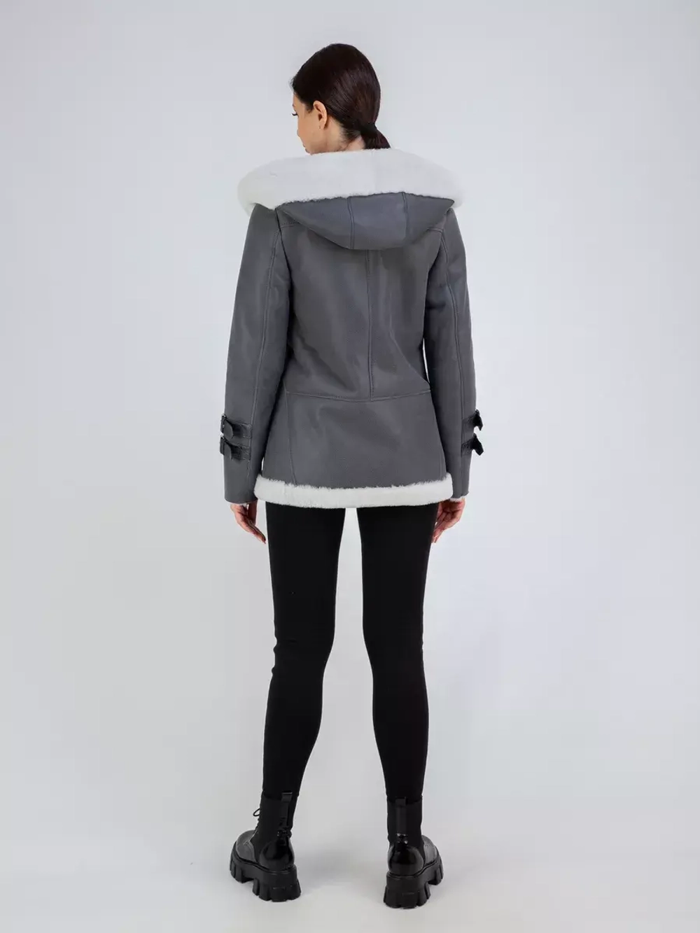 Дубленка авиатор натуральная с капюшоном