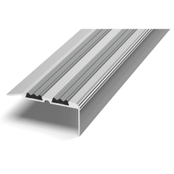 Порог угловой Лука ПУ-07, с ПВХ вставкой, 900 x 68 x 30,8 мм, серебро люкс