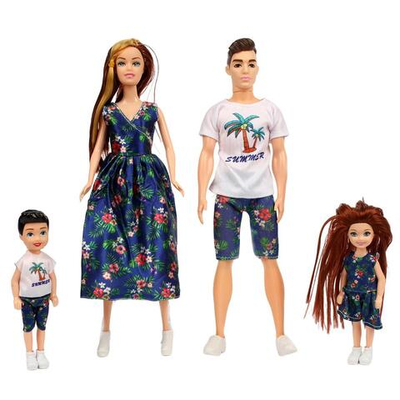 Кукла тип Модель с семьей, пакет YY2069F