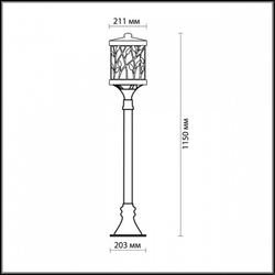 Уличный наземный высокий светильник Odeon Light 2287/1A