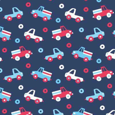 Buy baby fabric cars truck wheels dark blue