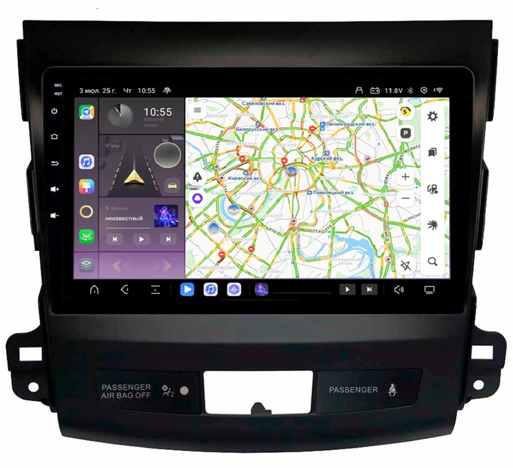 Магнитола для Mitsubishi Outlander XL, Peugeot 4007, Citroen C-Crosser - Kuberg QLed, Android 13, TS20, CarPlay, SIM-слот