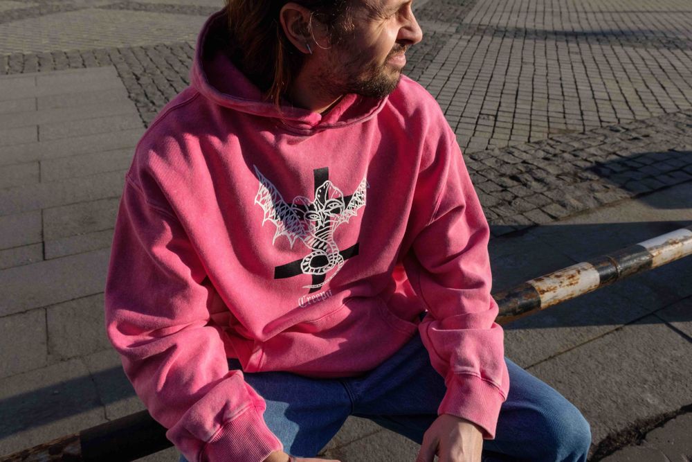 Худи Creepy Clothing Кобра розовый