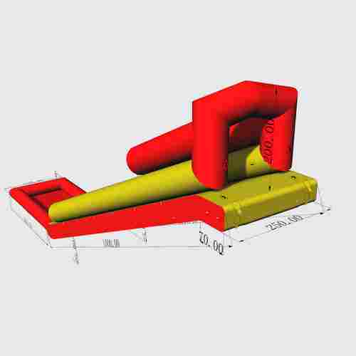 Надувная прямая водная горка для вышки (опоры) «Стрела» с бассейном, 14*2,5*5 м